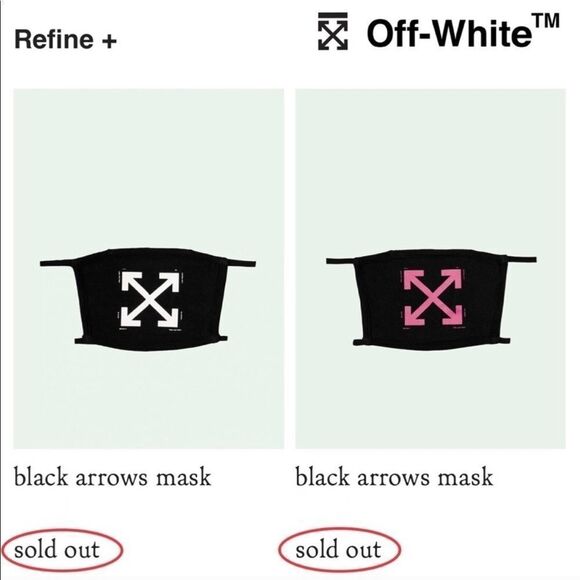 Off-White Black Fuchsia Pink Arrow Motif Unisex Mask NWT - Picture 3 of 16